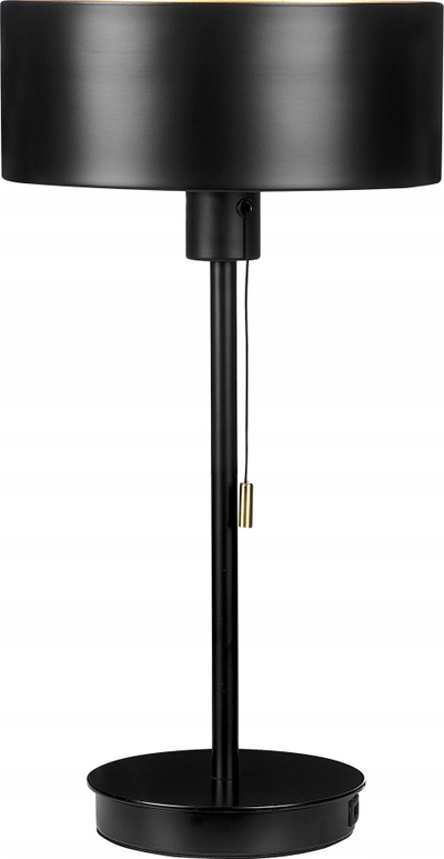 Lampë tavoline Beliani Aripo, metal, me port USB, e zezë