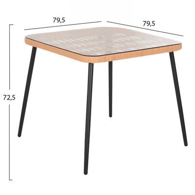 Tavolinë ngrënieje katrore Allegra 79,5×79,5×72,5 Hcm (HM5536.11), zezë