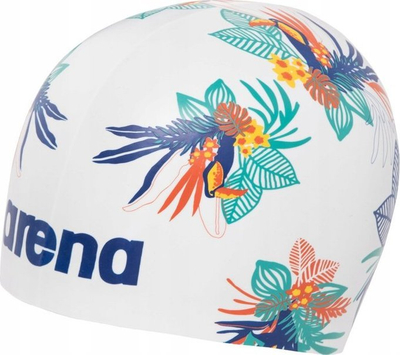 Kape noti Arena Poolish Molded, silikon 100%, dizajn Toucans, e bardhë