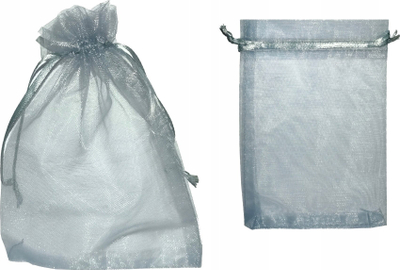 Qese organza dekorative Silver, 10x15cm, me pe, argjendtë