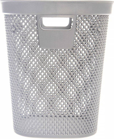 Kosh mbeturinash zyre plastik 12.5L, me doreza, me vrima ajrosjeje, gri