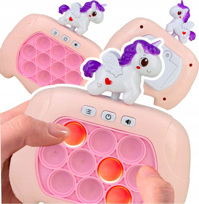 Lodër shqisore Unicorn Pop It, me drita edhe tinguj, rozë