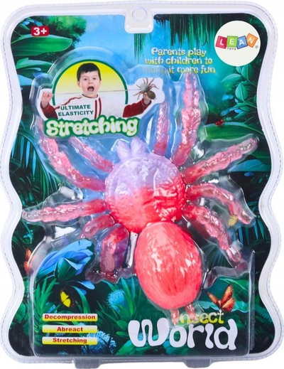 Lodër antistres Lean Toys, merimangë që shtrihet, 20 cm, rozë