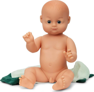 Kukull për banjo David Bath Time Doll, 36 cm, me pelerinë, jeshile