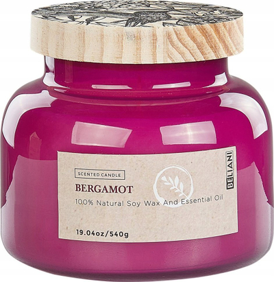 Qiri i aromatizuar Beliani DELIGHT BLISS, dyll soje, aromë bergamoti, vjollcë