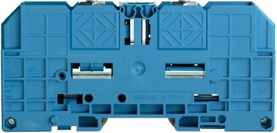 Klemë hekurudhore Weidmuller 2-përçueshe 70mm², për shina DIN, blu
