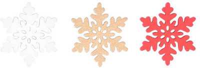 Zbukurime dëbore Snowflake, set me 12 copë, 3 cm, shumëngjyrëshe