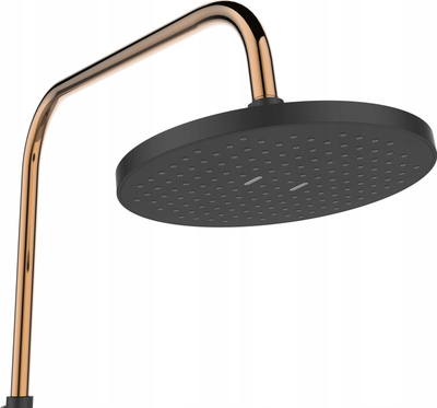 Set dushi murale Invena Trend Rainshower Moonlight, kolonë 87-135 cm, anti-gëlqere, ngjyrë e zezë me ari rozë
