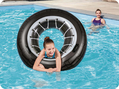 Unazë notuese Bestway Swimming Ring Tire 36102, 119cm, e zezë