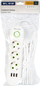 Zgjatës elektrik Blow PS-330, 3x prizë, 3x USB, 3m, i bardhë