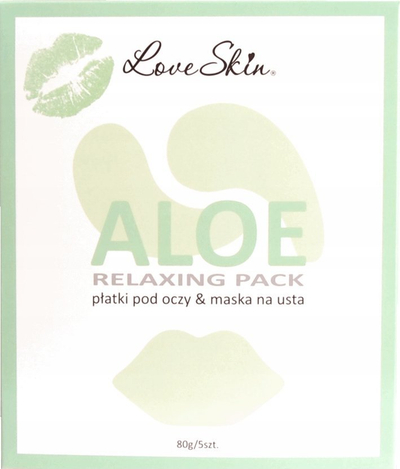 Set maskash Love Skin Aloe Relaxing Pack, për buzë dhe nën sy, 5 copë