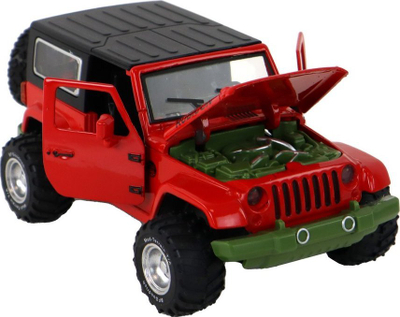 Makina lodër off road metalike, 14 x 8 x 6 cm, me bateri, e kuqe
