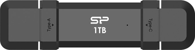 SSD i jashtëm Silicon Power DS72, 1TB, USB Type C dhe Type A, i zi
