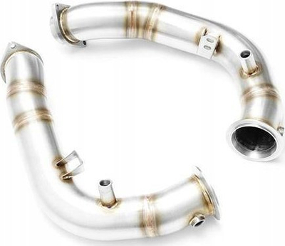 Downpipe BMW N63 S63 N55, 76mm, çelik inox, i argjendtë