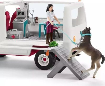 Set lodër Schleich Horse Club Mobile Vet, 13 pjesë, ambulancë me mëz, shumëngjyrësh