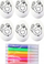 Set lojërash LEAN Toys, 6 vezë Pashke stiropori, 6 markera, e bardhë