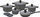 Set tenxheresh Klausberg Dolce (KB-7358), 12 elemente, të hirta