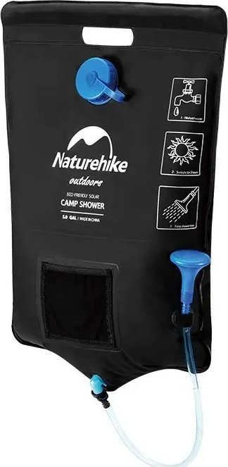 Dush kampingu me diell Naturehike NH21SJ032, 20L, qese EVA, i zi