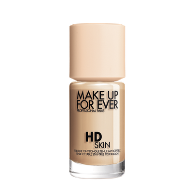 Fondatinë Make Up For Ever HD Skin, mbulim i mesëm, efekt natyral, bezhë
