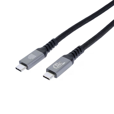 Dviced USB4 Braided Cable, 80 Gbps, 240 W, (Thunderbolt Compatible), 1m, Black