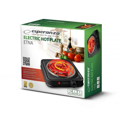Pllakë elektrike portative Esperanza ETNA EKH012K, 1000W, 15.5cm, e zezë