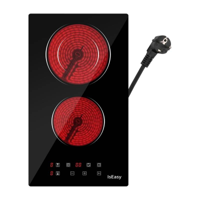 Panel elektrik qeramik Iseasy LT2V-15, 2 zona gatimi, 2000W dhe 1200W, i zi