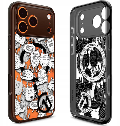 Mbulesë telefoni Spigen C11 Ultra Hybrid MagSafe Inkverse për iPhone 17 Pro, plastike e tejdukshme me dizajn portokalli