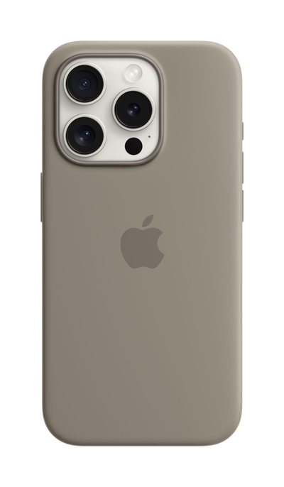 Маска Apple за iPhone 15 Pro Silicone Case со MagSafe, Clay