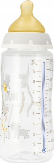 Biberon për bebe NUK First Choice+, 300ml, tregues temperature, transparent