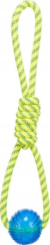 Lodër për qen Trixie Playing Rope me top, 6 cm, 40 cm, verdh e jeshile