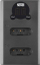 Karikues dykanalësh për kamera Newell DL-USB-C, për bateri NP-BX1, porta USB-C, i zi