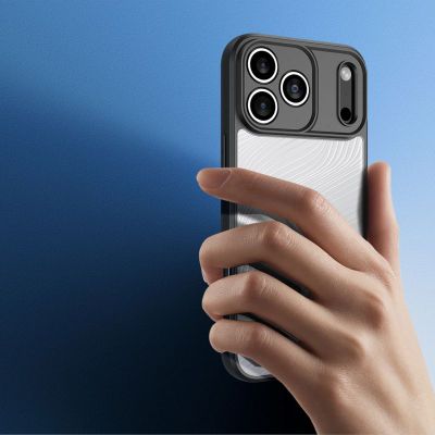 Kapak telefoni Dux Ducis Aimo për iPhone 17 Pro Max, TPU dhe polikarbonat, mbron nga rëniet, i zi