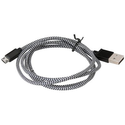 Kabllo Micro USB Platinet PUCFB1B, 1 m, pëlhurë, e zezë