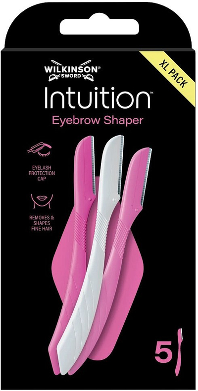 Brisqe për vetulla Wilkinson Sword Intuition Perfect Finish, set 5 copë, rozë e bardhë