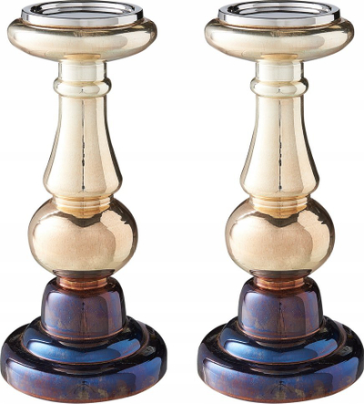 Set mbajtëse qirinjsh IMARTI, 2 copë, xham 30 cm, ngjyrë ari