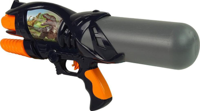 Pistolete me uj Leantoys Water Gun Garden Rifle, 1100 ml, dinosaurusha, e zezë gri portokalli