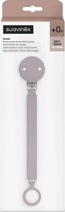 Zinxhir për biberon Suavinex Wonder, silikon, Lavender
