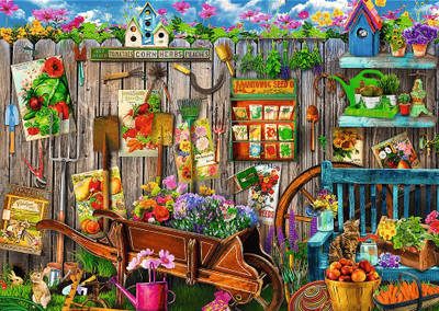 Поставен сет сложувалки Trefl 2 Puzzles Working in the Garden, 500 парчиња, повеќебојни