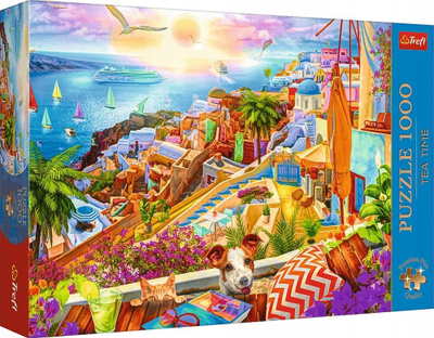 Puzzle Trefl Tea Time Visit Santorini, 1000 copë, shumëngjyrësh