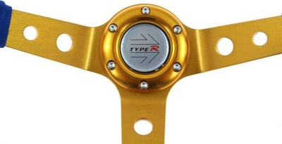 Timon sportiv MTuning Steering Wheel Pro 350mm, offset 80mm, suede blu