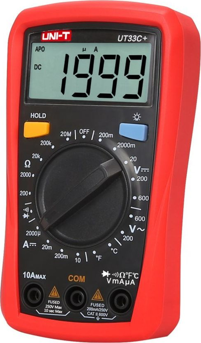 Multimetër dixhital Uni-T UT33C+, ekran LCD me ndriçim