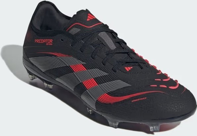 Këpucë futbolli Adidas Predator Pro FT FG JR3108, për bar natyral, të zeza me gri dhe të kuqe