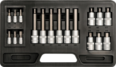 Set çelësash gjashtëkëndor YATO YT-7752, 18 copë, 1/4", çelik krom vanadium