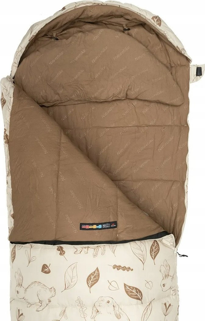 Thes gjumi Naturehike MT300 CNH22SD015 Left, tre-sezonal, mbushje sintetike 300 g/m², bezhë me lepurushë