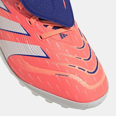 Këpucë futbolli Adidas Predator League me kapak lidhësesh, për bar sintetik, me jastëk Lightstrike, portokalli
