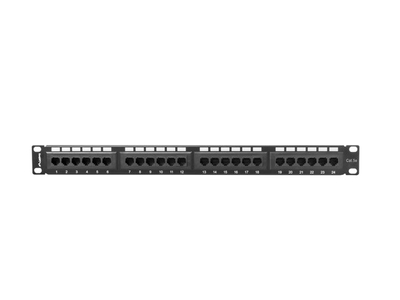 Patch panel Lanberg PPU5-1024-B, 24 porta RJ-45, Cat 5e, 1U 19", i zi