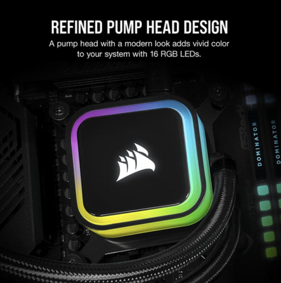 Ftohës procesori CORSAIR iCUE H115i RGB ELITE, 280mm, me ujë, i zi