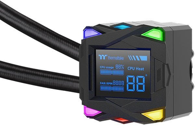 Ftohës uji CPU Thermaltake TH360 LA360 S, 360mm, ARGB Sync, ekran LCD 2.4"