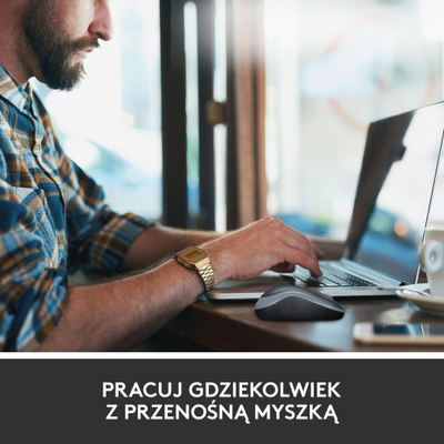 Maus Logitech M185, wireless, USB, i zi dhe i kuq
