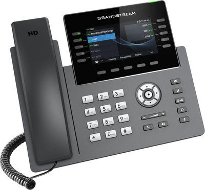 Telefon IP Grandstream GRP2615, 10 linja, me Wi‑Fi edhe Bluetooth, gri
